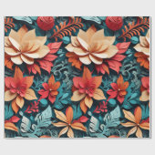 Festive Floral Elegance Cadeaupapier (Vlak)