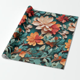 Festive Floral Elegance Cadeaupapier