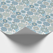 Festive Floral Mandala Snow Flakes Pattern Cadeaupapier (Hoek)