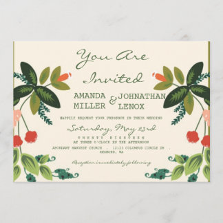 Festive Florals - Cream + Olive / Apple Green Kaart