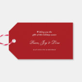 Festive Flower Joyful kerstfeestay Gift Label Cadeaulabel (Achterkant Horizontaal)