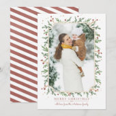 Festive Foliage Carte photo de Noël (Devant / Derrière)