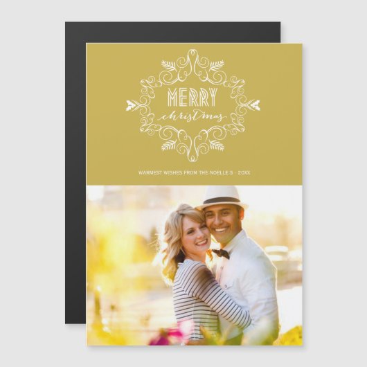 Festive Foliage Deco Carte magnétique photo (Devant / Derrière)