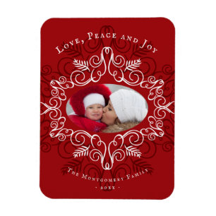 Festive Foliage Deco Lijst Holiday Foto Magnet Magneet