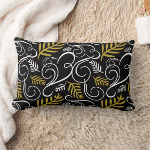 Festive Foliage Gold Deco Pattern Holiday Pillow Kussen
