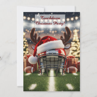 Festive Football Cheer – Holiday Game Invitation Kaart