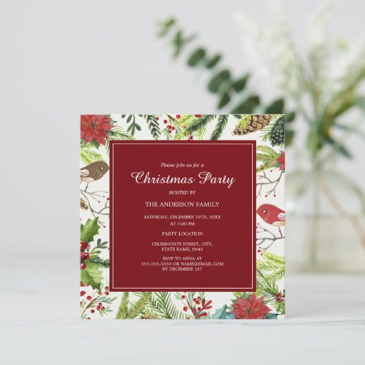 Festive Forêt Noël Invitation (Debout devant)
