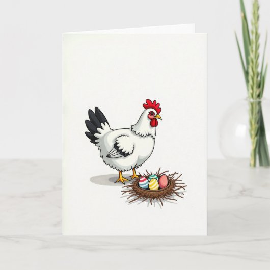 Festive Fowl And Eggs Spring Card Kaart (Voorkant)