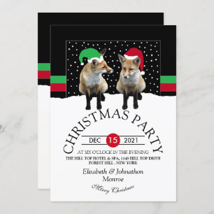 Festive Fox Cubs Invitation Kaart