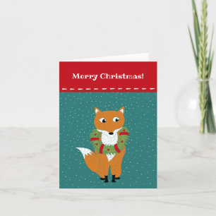 Festive Fox in een kerstmis, speciaal aangepast Feestdagen Kaart