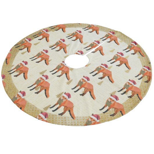 Festive Fox kerstboomrok Fleece Kerstboom Rok (Gekanteld)