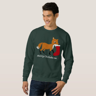 Festive Fox met kerststaart Aangepaste grafische k Trui