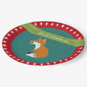 Festive Fox met kerstversiering Aangepast Papieren Bordje (Gekanteld)