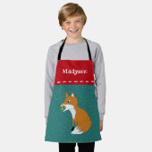 Festive Fox met kerstversiering op maat Schort (Gedragen)