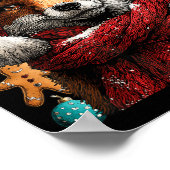 Festive Fox With Snow Santa Hat Winter Christmas A Poster (Hoek)