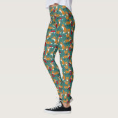 Festive Foxes Cute Pattered Kerstmis Leggings (Links)