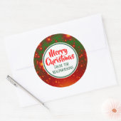 Festive Fractal Kerst stickers (groene cirkel) (Envelop)
