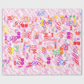 Festive Fuchsia Pink Clouds Decor Cadeaupapier (Vlak)