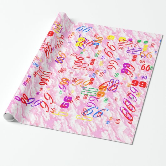 Festive Fuchsia Pink Clouds Decor Cadeaupapier (Uitgerold)