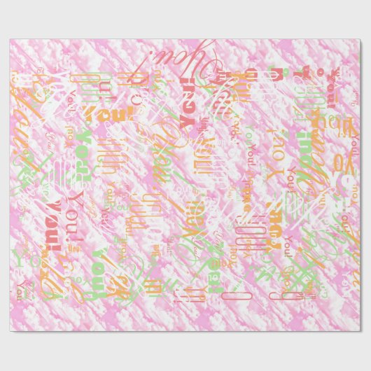 Festive Fuchsia Pink Clouds Decor Cadeaupapier (Vlak)
