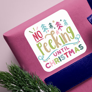Festive Fun & Colorful No Peking Tot Kerstmis Vierkante Sticker