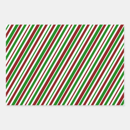 Festive, Fun, kerstkleuren, gestreept patroon Inpakpapier Vel (Voorkant)