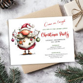 Festive Funny Santa Hand Lettered Party Invitation