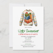 Festive funny ugly sweater party invitation (Devant)