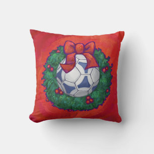 Festive Futbal in Wreath op Red Kussen