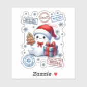 Festive Ghost Christmas Sticker (Feuille)