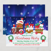 Festive Gingerbread Christmas Train Invitation (Devant / Derrière)