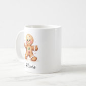 Festive Gingerbread Man Custom Name Mug (Devant gauche)