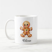 Festive Gingerbread Man Custom Name Mug Koffiemok (Links)