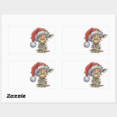 Festive Giraffe Rechthoekige Sticker (Vel)
