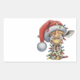 Festive Giraffe Rechthoekige Sticker
