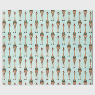 FESTIVE GIRAFFE Wrapping Paper Cadeaupapier