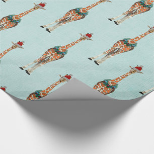 FESTIVE GIRAFFE Wrapping Paper Cadeaupapier