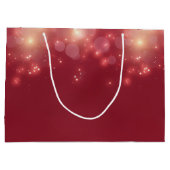 Festive Glam Red Bokeh Glitter Sparkles Groot Cadeauzakje (Achterkant)