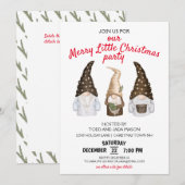 Festive Gnomen Merry Little Kerstparty Kaart (Voorkant / Achterkant)