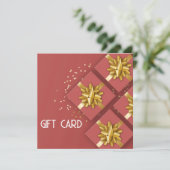 Festive Gold Bow Modern Red Cadebox Cadeaukaart (Staand voorkant)