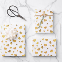 Festive Gold Confetti Hearts Gift