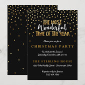 Festive Gold Confetti Stippen kerstfeest Kaart (Voorkant / Achterkant)