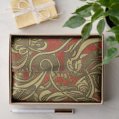 Festive Gold en Red  Celtic Swirling Tissuepapier (Geschenk)