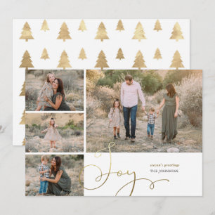 Festive Gold Joy Collage Flat Holiday-kaart Feestdagenkaart