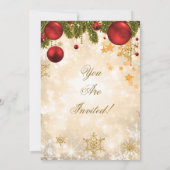 Festive Gold Kerstfeestdag Kaart (Achterkant)