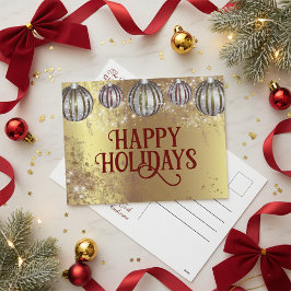 Festive Gold Kerstmis Baubles Prettige feestdagen