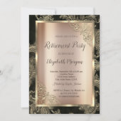 Festive Gold Lijst, Floral Damask Retirement Kaart (Voorkant)