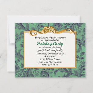 Festive Gold Ribbon Fête Invitation