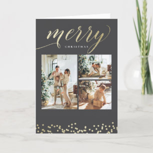 Festive Gold Sparkle-kerstkaart Feestdagen Kaart