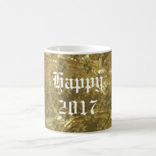 Festive Gold Stars Bonne année 2017 Mug